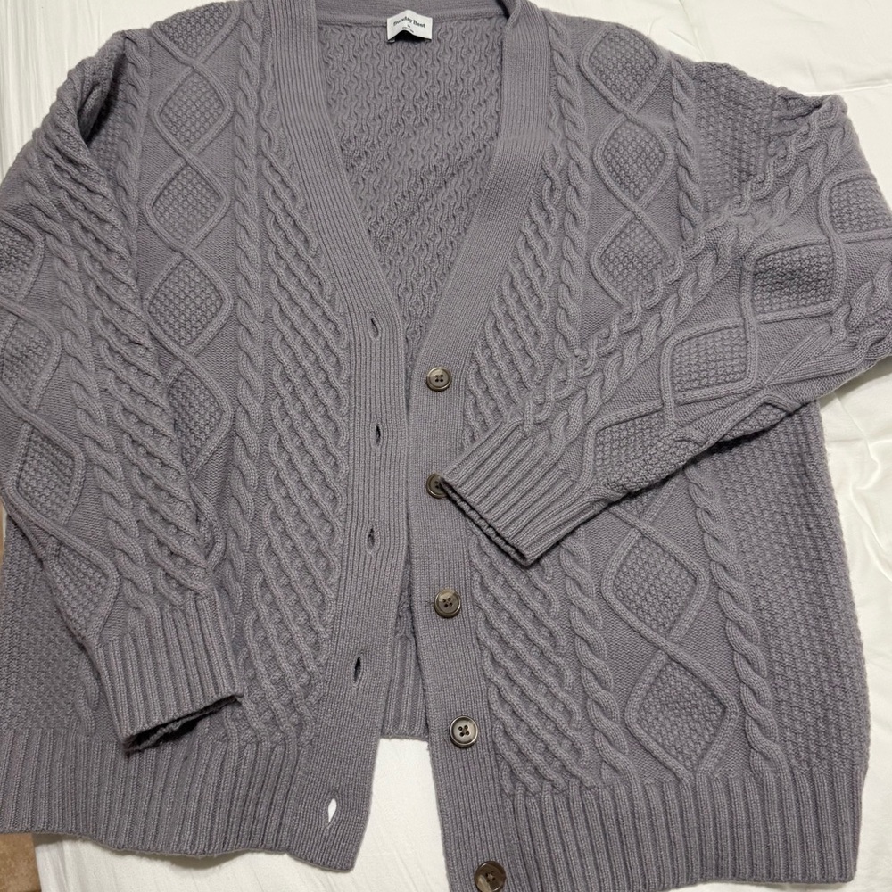 Aritzia Women's Purple Cable Knit Cardigan